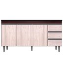 Ver imagem 1 de Balcão Gabinete 160cm Cozinha 3 Portas Andreia S-t Ajl Castanho Avelã