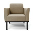 Ver imagem 3 de Poltrona Decorativa Pés Fixo em Madeira Preto Suede Nude