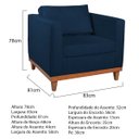 Ver imagem 5 de Kit Sofá 3 Lugares e 2 Poltronas Europa 180 cm Estilo Conforto e Elegância Suede - Doce Sonho