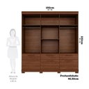 Ver imagem 4 de Guarda-Roupa Casal 7 Portas 5 Gavetas com Espelhos e Pés 192cm 100% MDF Coimbra Espresso Móveis Marrom/Jequitiba