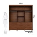 Ver imagem 4 de Guarda-Roupa Casal 7 Portas 5 Gavetas com Espelhos e Pés 192cm 100% MDF Coimbra Espresso Móveis