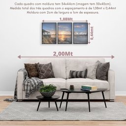 Kit Quadro Decorativo Arte Abstrato Moderno Folha Leave Deserto Sala Quarto Com Moldura Decoração 30 - 3