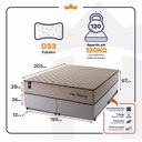Ver imagem 3 de Conjunto Cama Box Espuma San Diego Bege King 193x203x67