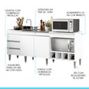 Ver imagem 5 de Armário de Cozinha Balcão Pia Completo 2035 Menu Móveis