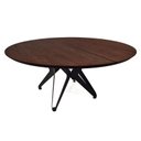 Ver imagem 2 de Mesa Redonda de Jantar com Base de Ferro e Tampo em Madeira Maciça Texturizado Aspen - Iaza Moveis