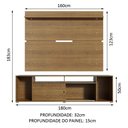 Ver imagem 4 de Rack Madesa Cancun e Painel para Tv até 65 Polegadas - Rustic