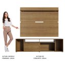 Ver mais imagens de Rack Madesa Cancun e Painel para Tv até 65 Polegadas - Rustic