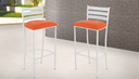 Ver imagem 1 de Kit 2 Banquetas com Encosto de 75cm:laranja/branco