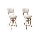 Ver imagem 1 de Conjunto 2 Banquetas Bar Cobre Bancada Média Altura 65cm Giratória Encosto estofado Assento cor Off