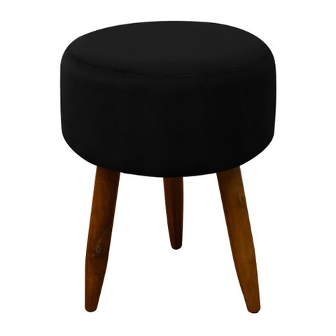 Puff Decorativo Redondo Pé Palito Herrero Cores Cor:preto