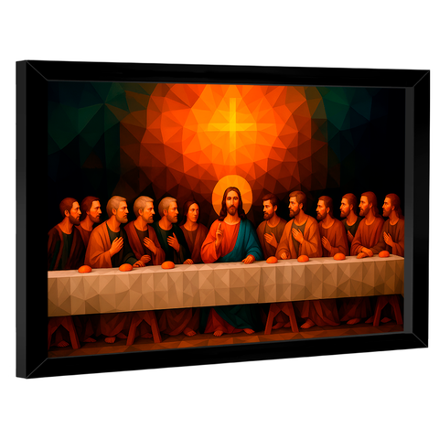 Quadro Decorativo Santa Ceia Geométrica