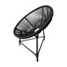 Cadeira Acapulco Alumínio Preto Corda Náutica Preto - 1