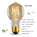 Ver imagem 4 de 3 Lâmpada Filamento Carbono Bulbo A19 Vintage Retro Edison