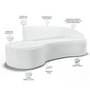 Ver imagem 6 de Sofá 3 Lugares Curvo Living Firenze Direito D02 Corano Branco 230cm C-12 - Lyam