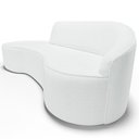 Ver imagem 5 de Sofá 3 Lugares Curvo Living Firenze Direito D02 Corano Branco 230cm C-12 - Lyam