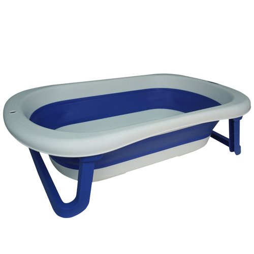 Banheira de Banho Dobrável Pimpolho Para Bebê Masculino Menino Retrátil  Whippy Em Silicone Azul