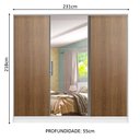 Ver imagem 3 de Guarda Roupa Infantil 100% Mdf Madesa Logan 3 Portas de Correr com Espelho - Branco/rustic