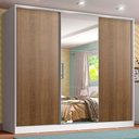Ver imagem 1 de Guarda Roupa Infantil 100% Mdf Madesa Logan 3 Portas de Correr com Espelho - Branco/rustic