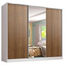 Ver imagem 2 de Guarda Roupa Infantil 100% Mdf Madesa Logan 3 Portas de Correr com Espelho - Branco/rustic