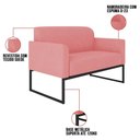 Ver imagem 6 de Kit Namoradeira E 2 Poltronas Industrial Preta S17 Rosê