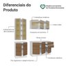 Armário de Cozinha Compacta 100% Mdf 180 Cm Branco/rustic/crema Smart Madesa 03 - 5