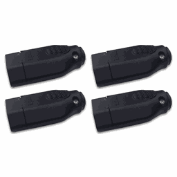 Kit 4 Plug Pino Femea 2p 20a 250v Ilumi Cor:preto - 1