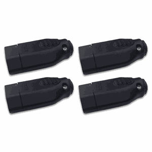 Kit 4 Plug Pino Femea 2p 20a 250v Ilumi Cor:preto