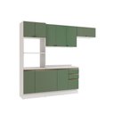 Ver imagem 2 de Armário de Cozinha Completa 100% Mdf 270cm Branco/verde Celeste Kappesberg