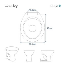 Tampa de Vaso Decorado Golfinhos Izy para bacia Deca com Descarga Convencional - 3