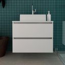 Ver imagem 2 de Gabinete Banheiro Suspenso Com Cuba Inclusa e 2 Gavetas 60cm Cor: Branco
