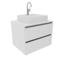 Ver imagem 6 de Gabinete Banheiro Suspenso Com Cuba Inclusa e 2 Gavetas 60cm Cor: Branco