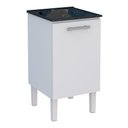 Ver imagem 1 de Gabinete para Lavanderia em Aço Vênus Branco com Tanque 50 Preto - Cozimax