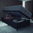 Ver imagem 2 de Cama Box Baú Solteiro Colchão Molas Ensacadas Pillow Top Maximus 88x188x69cm Cinza / Preto Gazin
