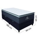 Ver imagem 3 de Cama Box Baú Solteiro Colchão Molas Ensacadas Pillow Top Maximus 88x188x69cm Cinza / Preto Gazin