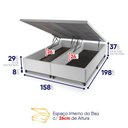Ver imagem 7 de Conjunto Box Baú Branco Cairo Cinza Molas Ensacadas Queen 158x198x71 - King House