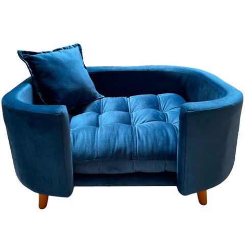 Sofá Caminha Pet Luxo em Sued Premium:azul