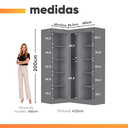 Ver imagem 3 de Guarda Roupas Modulado de Canto Madrid com 5 Portas Maxel
