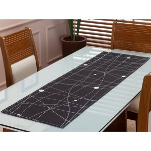 Caminho de Mesa Trilho Retangular Estampado 1,40 X 0,45 4 /6 Lugares Cozinha Sala Jantar Listras
