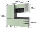 Ver imagem 5 de Armário de Cozinha Completa Modulada Reta 8 Peças 180cm Cz1201 Margarida Tecnomóbili