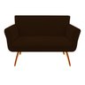 Namoradeira Decorativa Sabrina Suede Marrom Pés Madeira Mz Decor - 1