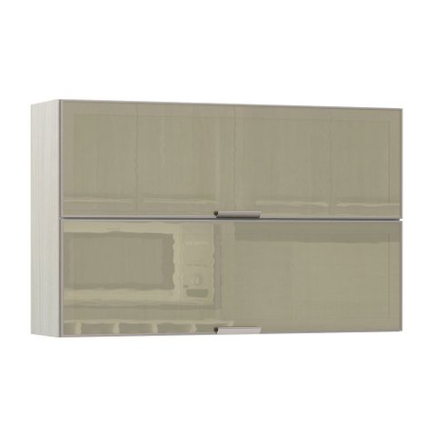 Armário Basculante Duplo Luciane 120cm 2 Portas com Vidro Reflecta Bronze Lis