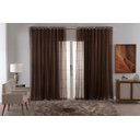 Ver imagem 1 de Cortina Voil Xadrez para Sala, Quarto e Cozinha 3,00 X 2,50 Marrom