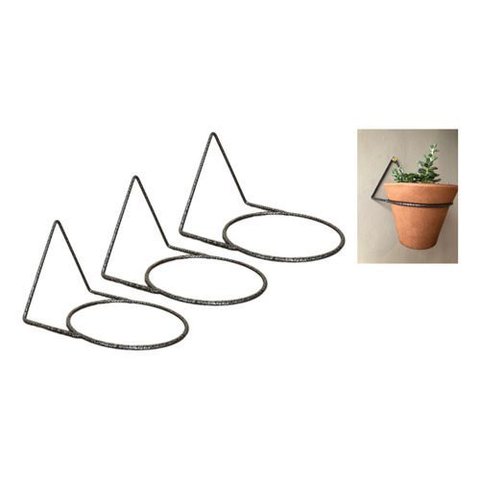 Kit 3 Suportes Anel Redondo Pendurar Vaso Planta Parede 18cm