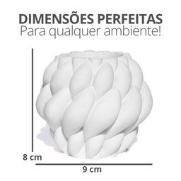Vaso Decorativo Novelo 9cm em Cimento Artesanal Sala e Cozinha - Cinza - 5
