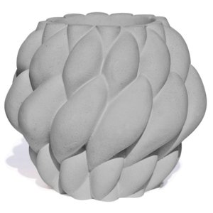 Vaso Decorativo Novelo 9cm em Cimento Artesanal Sala e Cozinha - Cinza