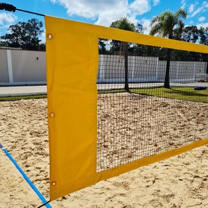 Rede Multiuso Zaka Volei Beach Futevolei com banda lateral Amarela 9,60m x 1m
