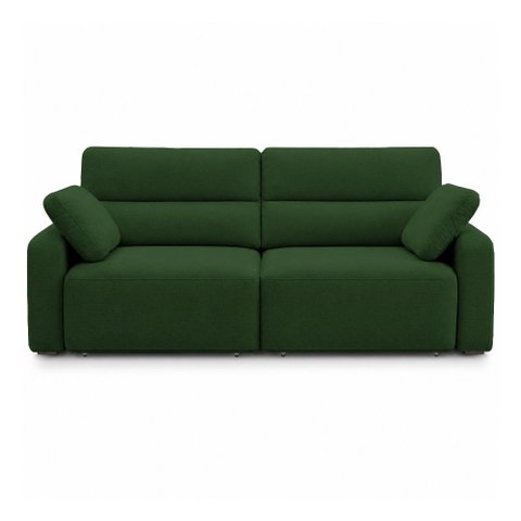 Sofá Sala de Estar Polo Retrátil Reclinável Bipartido 280cm 4 Lugares Linho Verde M1 - Monari Design