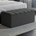 Ver imagem 2 de Recamier Calcadeira Bau 100 Cm Dalia Linho Cinza Escuro Artte