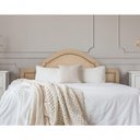 Ver imagem 1 de Cabeceira Casal Provençal Luxo 140X60 Suede Bege Tachas Fumê