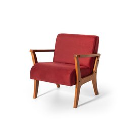 Conjunto de Poltronas Estofadas em Madeira Maciça Cléo Bordô – Straub Web - 5